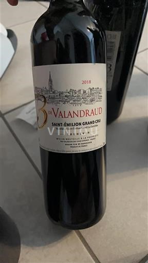 Bordeaux Saint-Émilion Grand Cru Valandraud 3 de Valandraud 2018