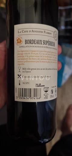 Bordeaux Bordeaux supérieur La Cave Augustin Florent Non Millésimé