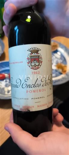 Vin Rouge sec Grand Enclos de Ripeau 1962 France Bordeaux Pomerol AOC