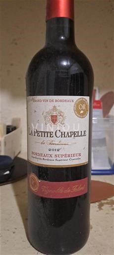 Bordeaux Bordeaux supérieur Vignoble de Talenc La Petite Chapelle 2012