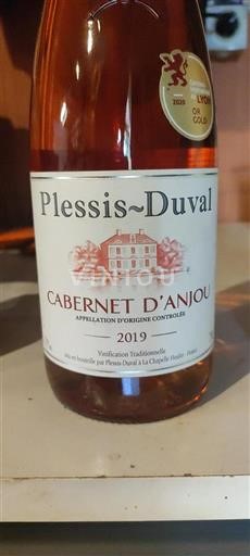 Vin Rosé sec Plessis-Duval 2019 France Vallée de la Loire Cabernet-d'anjou