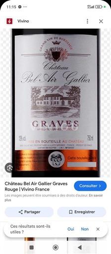 Bordeaux Graves Château Bel Air Gallier 2002