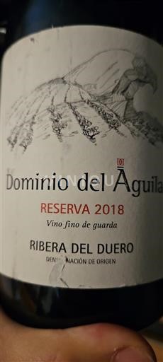 Castile and León Ribera del Duero Dominio del Águila Reserva 2018