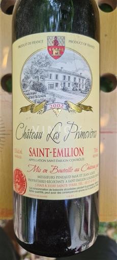 Bordeaux Saint-Émilion Château Les Primevères 2002