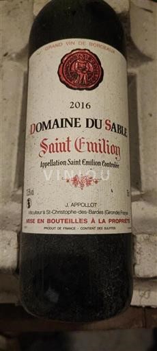 Bordeaux Saint-Émilion Domaine Sable 2016