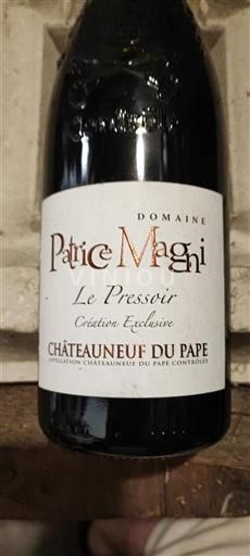 Vin Rouge sec Le Pressoir Domaine Patrice Magni 2020 France Vallée du Rhône Châteauneuf-du-pape