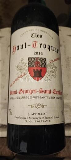 Bordeaux Saint-Georges-Saint-Émilion Clos Haut-Troquart 2016