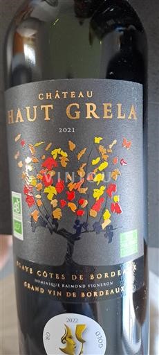 Bordeaux Blaye-Côtes-de-Bordeaux Château Haut Grela 2021