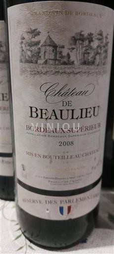 Bordeaux Bordeaux Supérieur Château Beaulieu Réserve des Parlementaires 2008