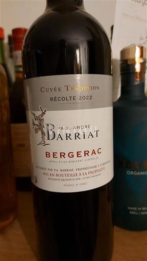 Vin Rouge sec Tradition Paul-André Barriat 2022 France Sud-Ouest Bergerac AOC