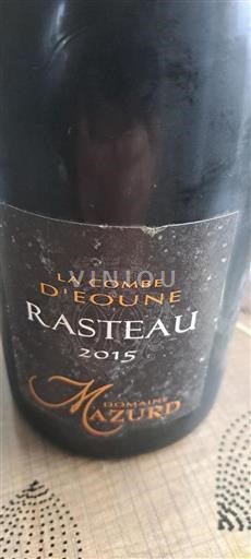 Vallée du Rhône Rasteau Domaine Mazurd La Combe d'Edoune 2015