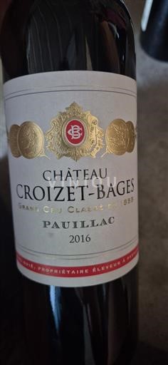 Bordeaux Pauillac Grand Cru Château Croizet-Bages 2016