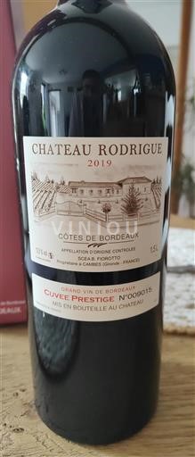 Bordeaux Côtes-de-Bordeaux Château Rodrigue Cuvee Prestige 2019