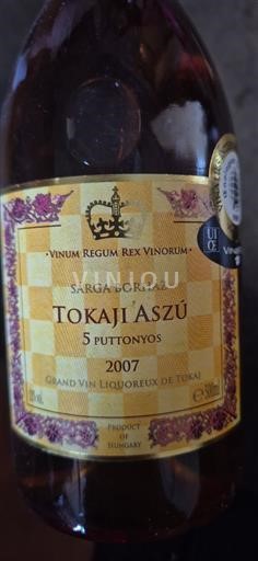 Tokaj Sárga Borház 5 Puttonyos 2007