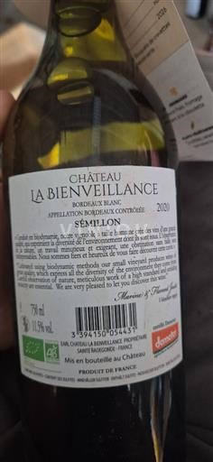 Bordeaux Bordeaux White Château La Bienveillance Sémillon 2020