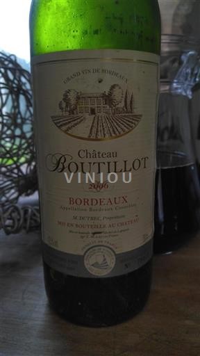 Vin Rouge sec Château Boutillot 2006 France Bordeaux AOC