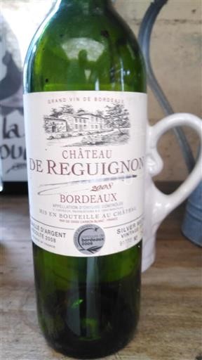 Vin Rouge sec Château Reguignon 2008 France Bordeaux AOC