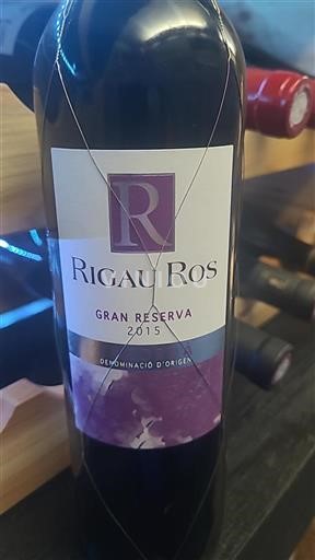 Catalogne Empordà Rigau Ros Gran Reserva 2015