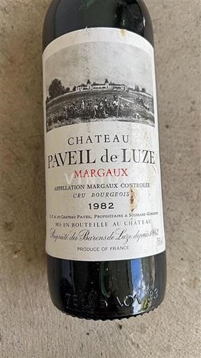 Bordeaux Margaux Paveil de Luze 1982