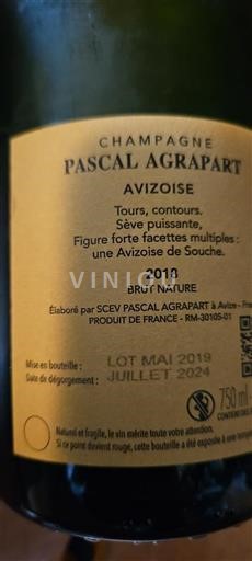 Champagne Šampanské Pascal Agrapart Avizoise 2018