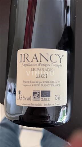 Bourgogne Irancy EARL Renaud Le Paradis 2021