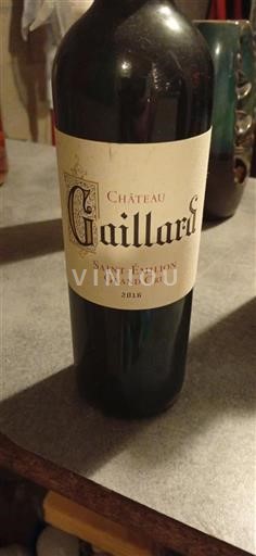 Bordeaux Saint-Émilion Grand Cru Château Gaillard 2016