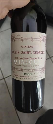 Bordeaux Saint-Émilion Grand Cru Château Moulin Saint-Georges 1988