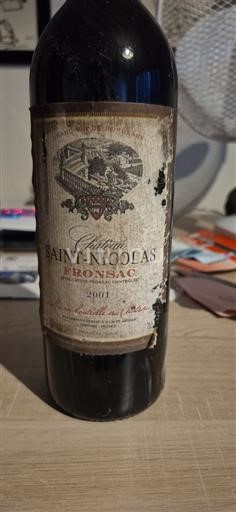 Bordeaux Fronsac Château Saint-Nicolas 2001