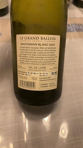 Vallée de la Loire Val de Loire Le Grand Ballon Sauvignon Blanc 2023