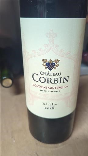 Bordeaux Montagne-Saint-Émilion Château Corbin 2018