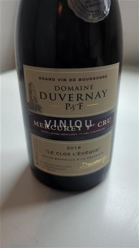 Bourgogne Mercurey Premier Cru Domaine Duvernay Le Clos L'Evêque 2019