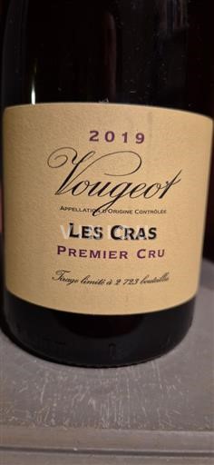Burgundsko Vougeot Premier Cru Domaine La Vougeraie Les Cras 2019