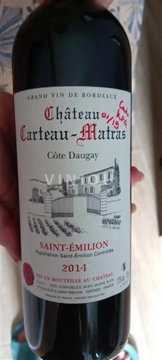 Bordeaux Saint-Émilion Château Carteau-Matras Côte Daugay 2014