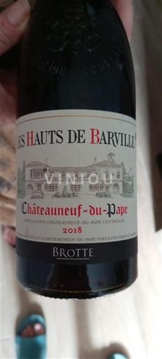 Rhônevallei Châteauneuf-du-Pape Brotte Les Hauts de Barville 2018