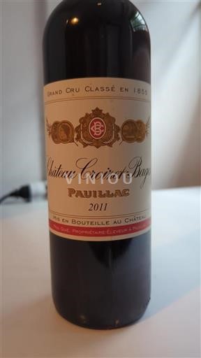 Bordeaux Pauillac Grand Cru Château Croizet-Bages 2011
