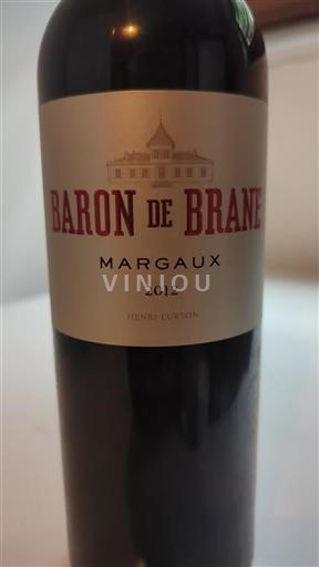 Bordeaux Margaux Brane-Cantenac Baron de Brane 2012