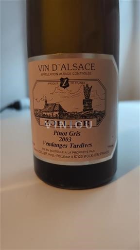 Alsace Grand Cru Zoeller Vendanges Tardives 2003