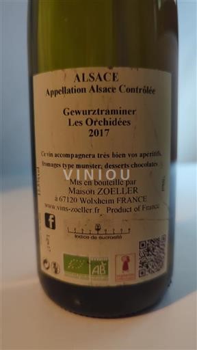 Alsace Grand Cru Maison Zoeller Les Orchidées 2017