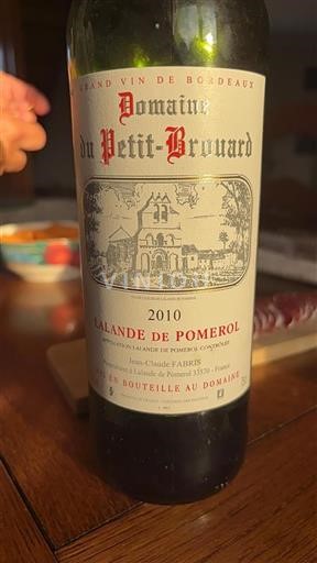 Bordeaux Lalande-de-Pomerol Domaine Petit-Brouard 2010