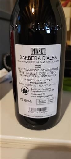 Piemonte Barbera d'Alba Punset 2022
