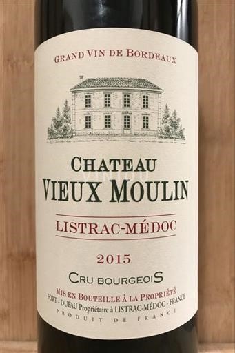 Bordeaux Listrac-Médoc Cru Bourgeois Vieux Moulin 2015