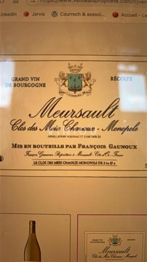 Bourgogne Meursault François Gaunoux Clos des Meix Chavaux - Monopole 2022