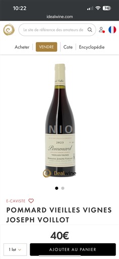 Bourgondië Pommard Domaine Joseph Voillot Vieilles Vignes 2023