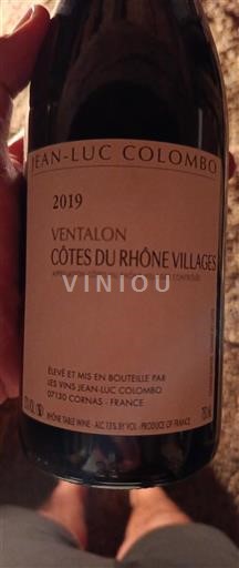 Rhône Valley Côtes du Rhône Villages Jean-Luc Colombo Ventalon 2019