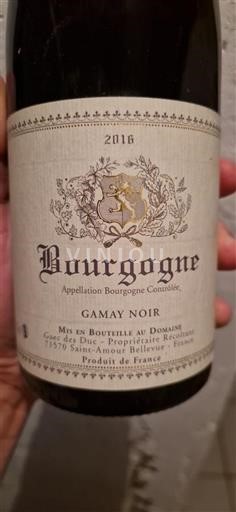 Bourgondië Bourgogne Gaec des Duc Gamay Noir 2016