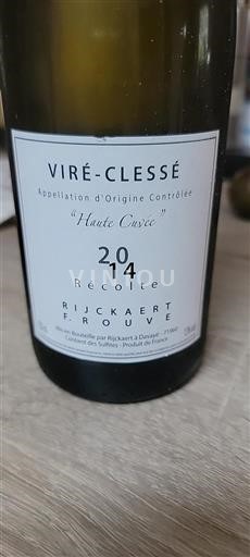Bourgogne Viré-clessé Rijckaert Haute 2014