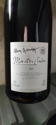 Vallée de la Loire Menetou-salon Domaine Alain Assadet 2022