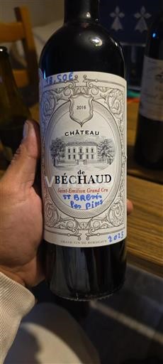 Bordeaux Saint-Émilion Grand Cru Grand Cru Château Béchaud 2016