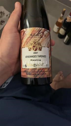 Alsace Grand Cru Hertzog Vendanges Tardives Riesling 2007