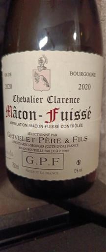 Burgundy Mâcon and Mâcon-Villages Grivelet Père & Fils Chevalier Clarence 2020
